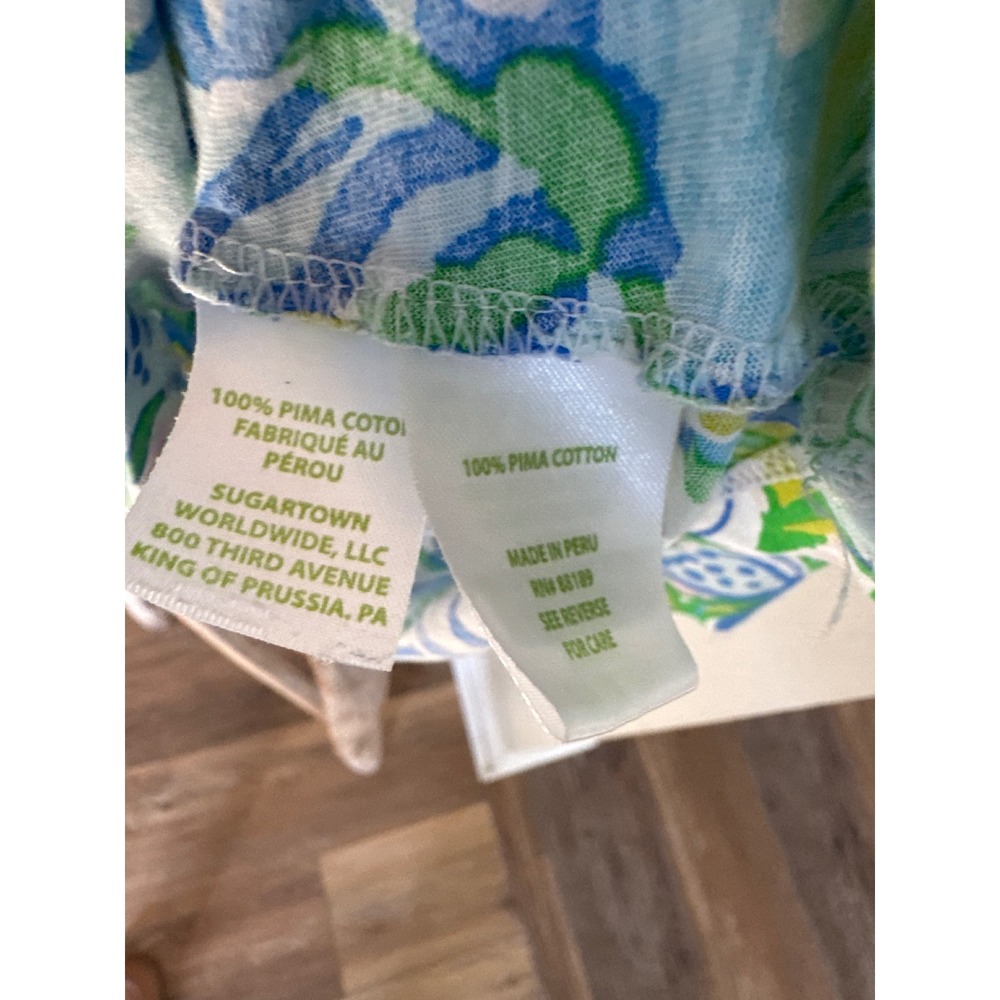 Lilly Pulitzer Ansley Polo 3/4 SleeveTop in the print  Feline Good Cotton M - Picture 4 of 9